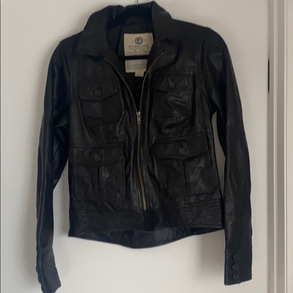 Lucky Brand Small Black Leather Coat
